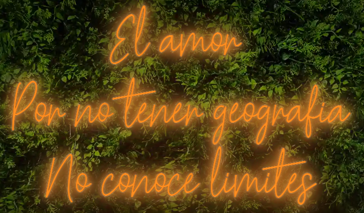 Neón para Bodas y Eventos "El amor Por no tener geografía No conoce límites"