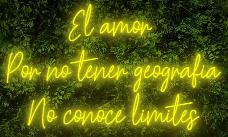 Neón para Bodas y Eventos "El amor Por no tener geografía No conoce límites"