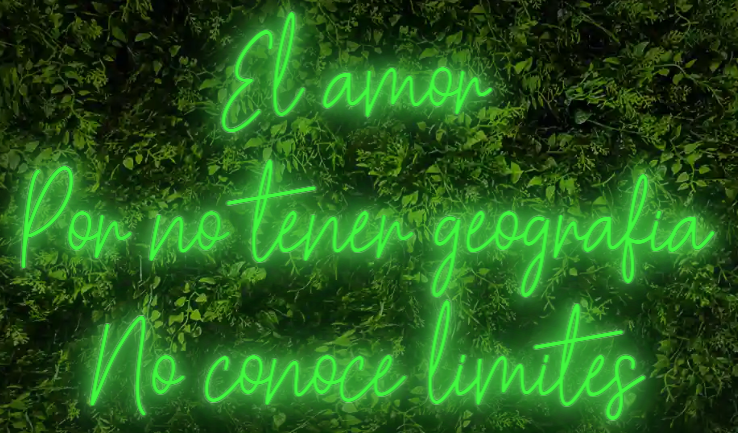 Neón para Bodas y Eventos "El amor Por no tener geografía No conoce límites"