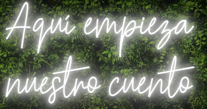 Neón para Bodas y Eventos "Aquí empieza nuestro cuento"